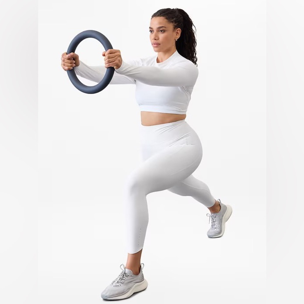 Athleta White Long Sleeve Crop Top - Picture 4 of 11